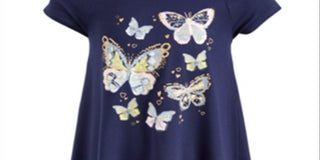 Epic Threads Toddler Girl's Butterfly Cold Shoulder Dress Blue Size 2T