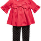 First Impressions Baby Girl's 2 Pc Ponte Knit Tunic & Printed Leggings Set Red Size 24 Months