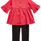 First Impressions Baby Girl's 2 Pc Ponte Knit Tunic & Printed Leggings Set Red Size 24 Months