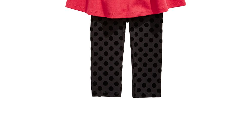 First Impressions Baby Girl's 2 Pc Ponte Knit Tunic & Printed Leggings Set Red Size 24 Months