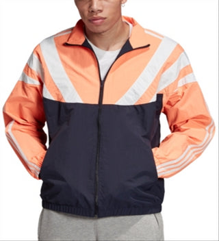 Adidas Men's Originals Colorblocked Windbreaker - Orange/ink/wht Blue Size Medium
