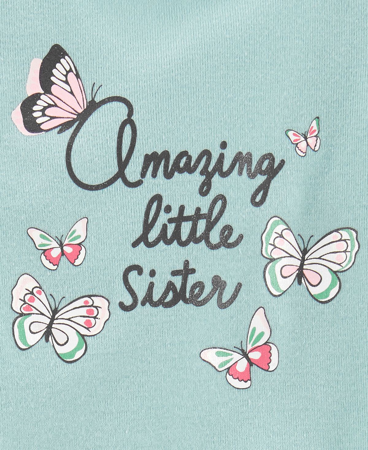 Carter's Girl's 'Little Sister' Ruffle Bodysuit & Floral Leggings Teal Size 12 Months