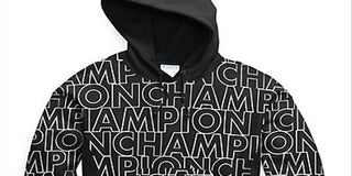 Champion Women's Reverse Weave All Over Print Pullover Hoodie Black Size X-Small
