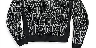 Champion Women's Reverse Weave All Over Print Pullover Hoodie Black Size X-Small