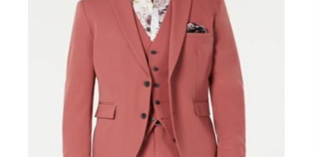 INC International Concepts Men's Slim Fit Dusty Blazer Red Size Medium