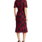 Ralph Lauren Women's Short Sleeve Below the Knee Fit Flare Dress Black/Red Size 18