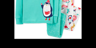 Carter's Baby Girl's 4 Pc Cotton Penguin Pajamas Set Green Size 12MOS