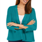 JM Collection Women's Mixed Ribbed Split Sleeve Cardigan Blue Size XX-Large