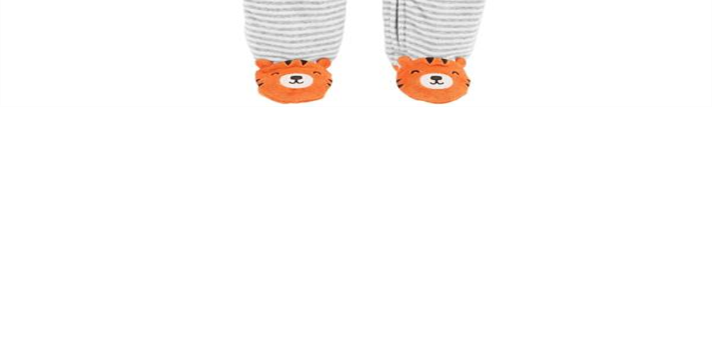 Carter's Baby Boy's Easy Tiger Striped Footed Coverall Gray Size Newborn