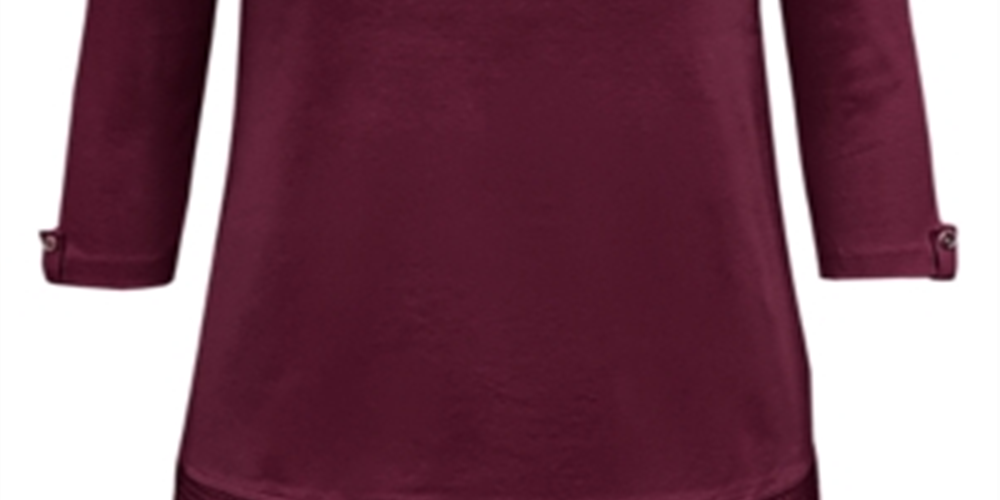 Karen Scott Women's Cotton Lace Hem Top Red Size Medium