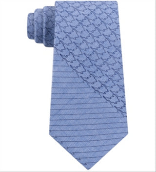 Calvin Klein Men's Slim Digital Houndstooth Tie Blue Size Regular