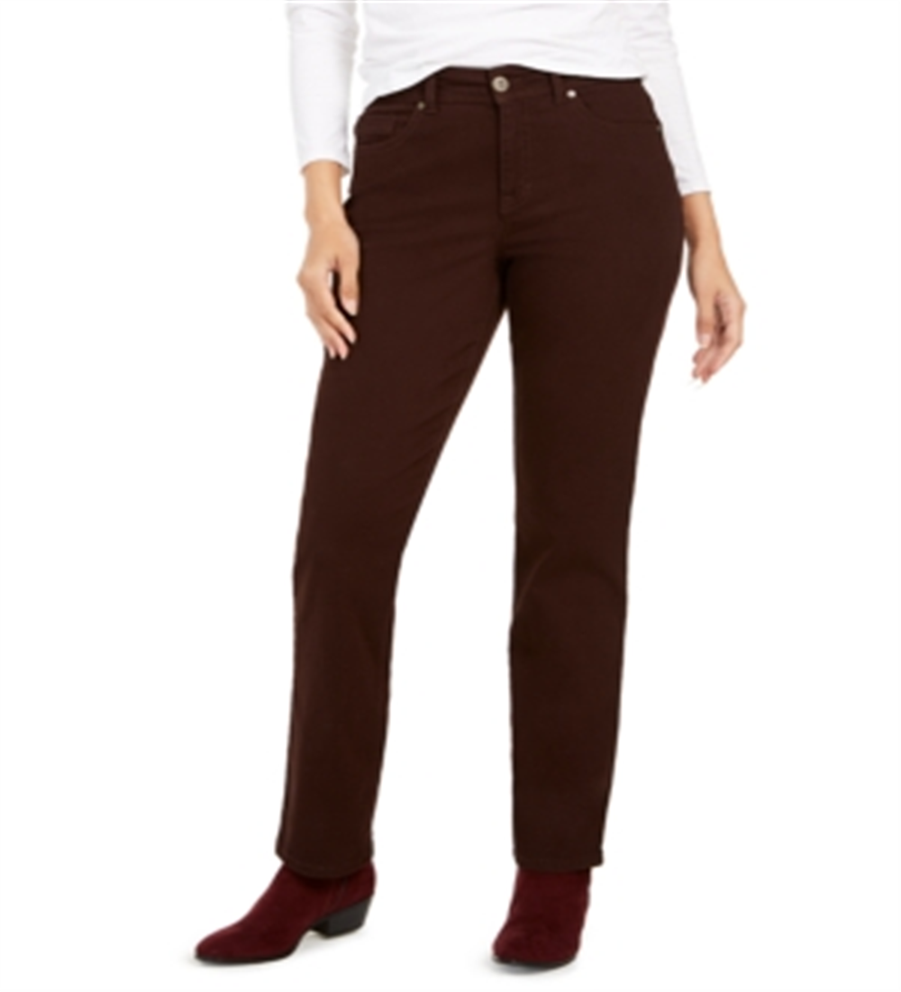 Style & Co Women's Curvy Fit Straight Leg Jeans Brown Size 6