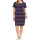 Karen Scott Women's Cotton Striped Dress Blue Size Medium