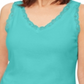 Karen Scott Women's Cotton Scalloped Lace Tank Top Green Size X-Small
