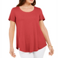 JM Collection Women's Scoop Neck Top Red Size Small
