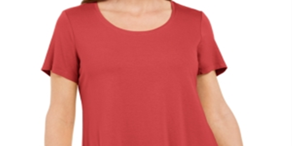 JM Collection Women's Scoop Neck Top Red Size Small