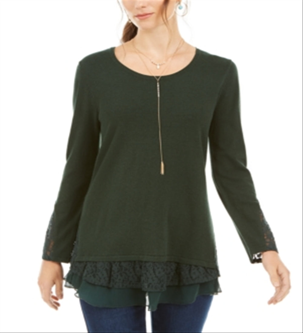 Style & Co Women's Layered Look Tunic Green Size XXL