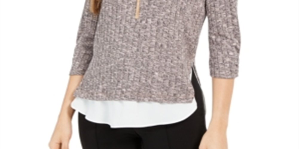 BCX Junior's Ribbed Layered Look Top Pink Size -XS