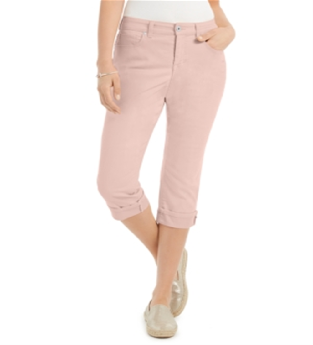 Style & Co Women's Curvy Capri Pants Pink Size 18
