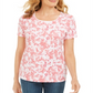 Karen Scott Women's Floral Print Top Orange Size L