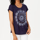 Style & Co Women's Graphic T-Shirt Blue Size Petite S
