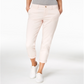 Maison Jules Women's Pocketed Zippered Straight Leg Pants Pink Size 8