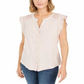 Style & Co Women's Eyelet Sleeveless Shirt  Pink Size Large