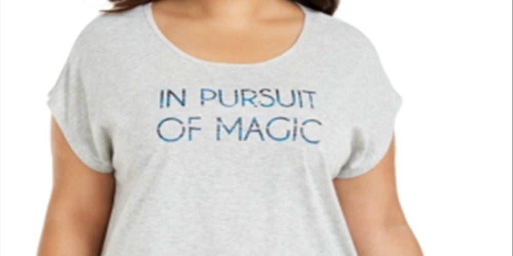 Ideology Women's Graphic Magic T-Shirt Gray Size 1X