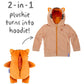 Cubcoats Toddler Tomo 2-in-1 Stuffed Animal Hoodie Orange Size 2T