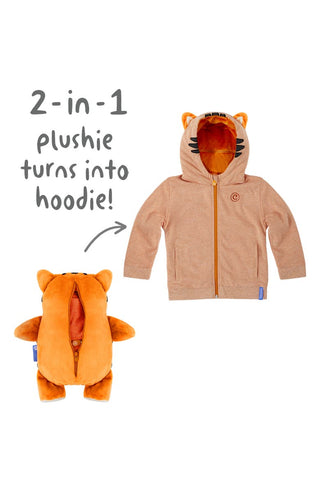 Cubcoats Toddler Tomo 2-in-1 Stuffed Animal Hoodie Orange Size 2T