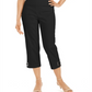 JM Collection Women's Grommet-Trimmed Capri Pants Deep Black M
