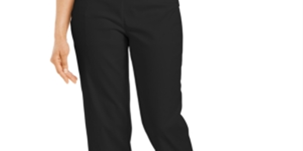 JM Collection Women's Grommet-Trimmed Capri Pants Deep Black M
