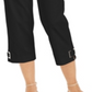 JM Collection Women's Grommet-Trimmed Capri Pants Deep Black M