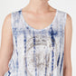 Style & Co Women's Tie Dye Sleeveless Scoop Neck Top Blue Size Large