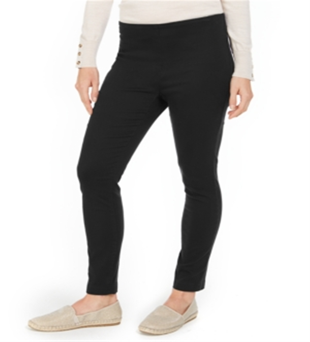 Charter Club Women's Twill Tummy Control Cropped Pants Black Size 14
