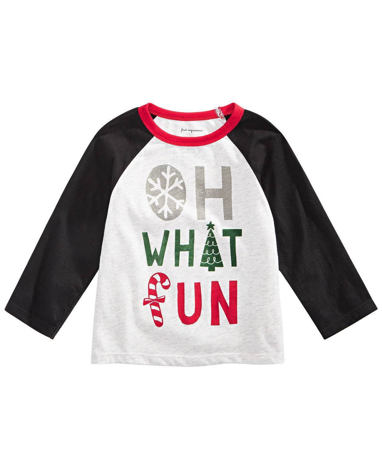 First Impressions Baby Boy's What Fun Print T-Shirt Black-Size 6-9 Months