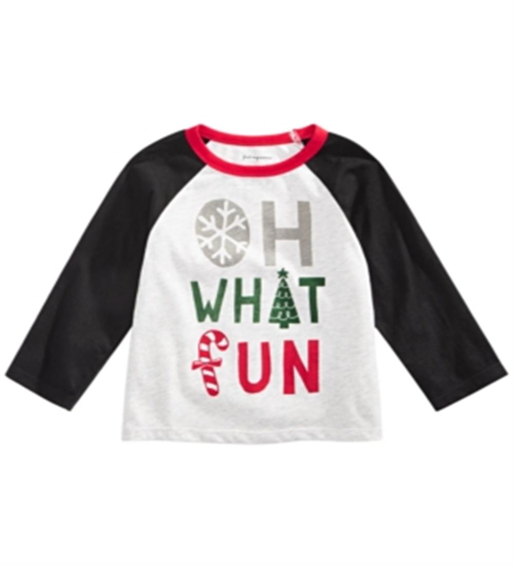First Impressions Baby Boy's What Fun Print T-Shirt Black-Size 6-9 Months