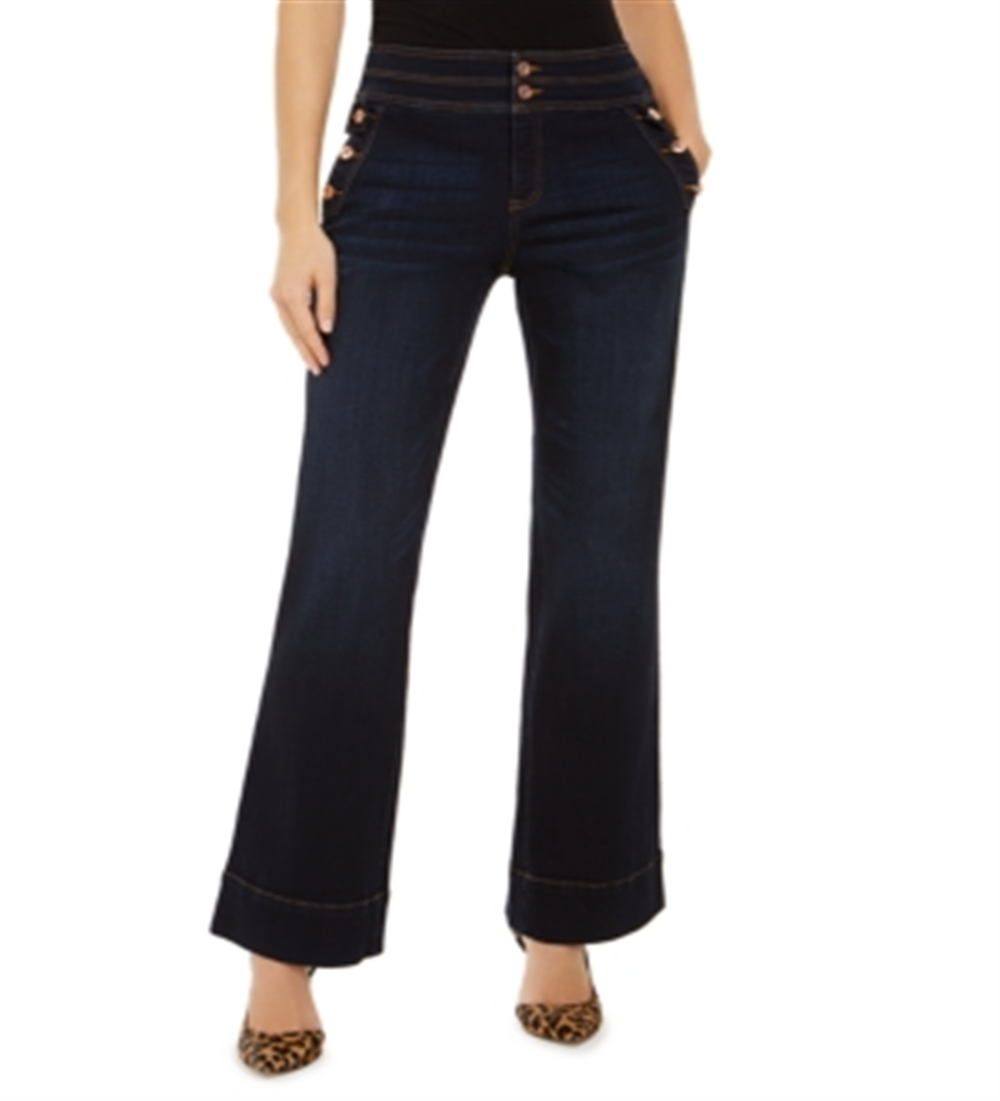 Inc International Concepts Women's High-Rise Sailor Trouser Jeans Blue Size 12