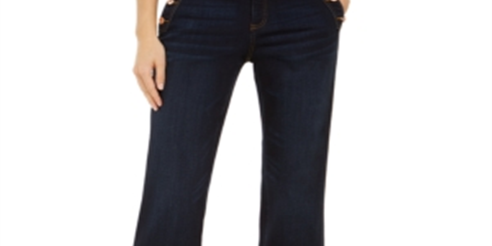 Inc International Concepts Women's High-Rise Sailor Trouser Jeans Blue Size 12