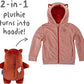 Cubcoats Kids Transforming 2 in 1  Unisex Toddler Flynn 2-in-1 Stuffed Animal Hoodie Orange