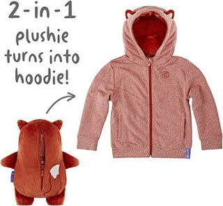 Cubcoats Kids Transforming 2 in 1  Unisex Toddler Flynn 2-in-1 Stuffed Animal Hoodie Orange