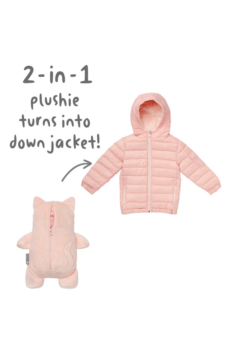 Cubcoats Girl's  Kali 2-in-1 Stuffed Animal & Hooded Down Jacket Pink
