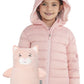 Cubcoats Girl's  Kali 2-in-1 Stuffed Animal & Hooded Down Jacket Pink