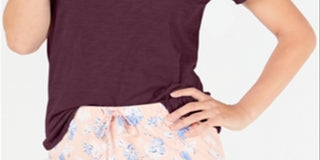 Charter Club Women's Crew Neck Knit Pajama Top Wine Size L