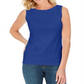 Karen Scott Women's Cotton Boat Neck Tank Top Blue Size X-Small