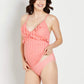 Motherhood Maternity Women's Ruffle Front Maternity Tankini Swimsuit Orange Size XS