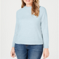 Karen Scott Women's Zip Back Mock Neck Sweater Blue Size Small