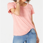 Style & Co Women's Burnout T-Shirt Pink Size -M