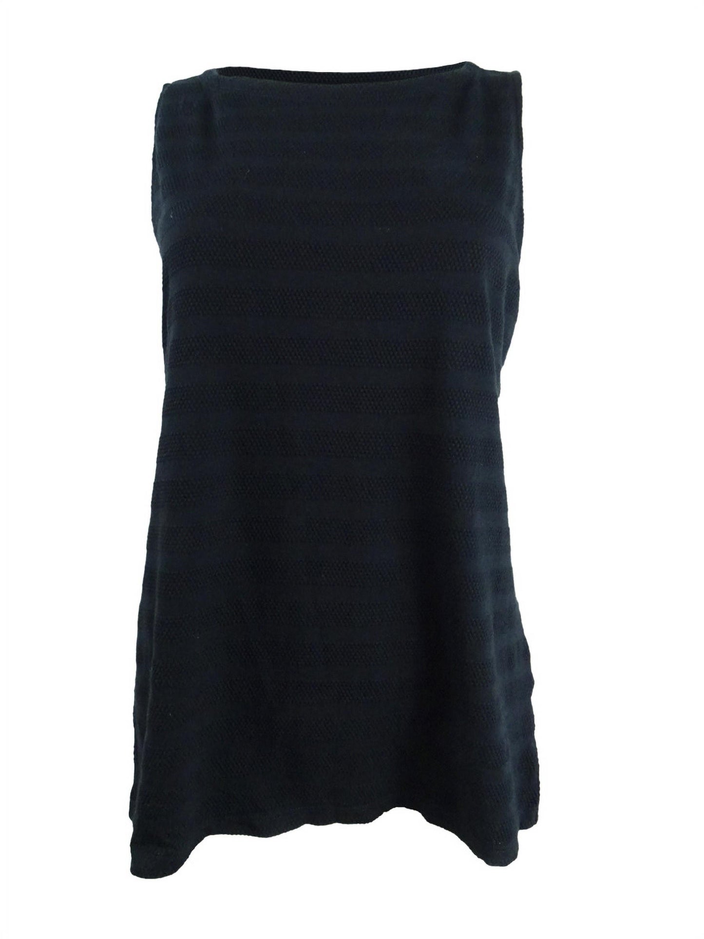 Charter Club Women's Textured Cotton Tank Top Black Size Small