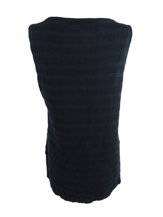 Charter Club Women's Textured Cotton Tank Top Black Size Small